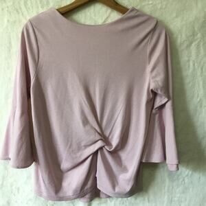 Ozoc Pink Long-Sleeve Twist-Back Top
